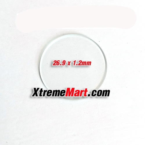เลนส์กระจกใสสำหรับไฟฉาย เส้นผ่านศูนย์กลาง 26.9mm หนา 1.2mm