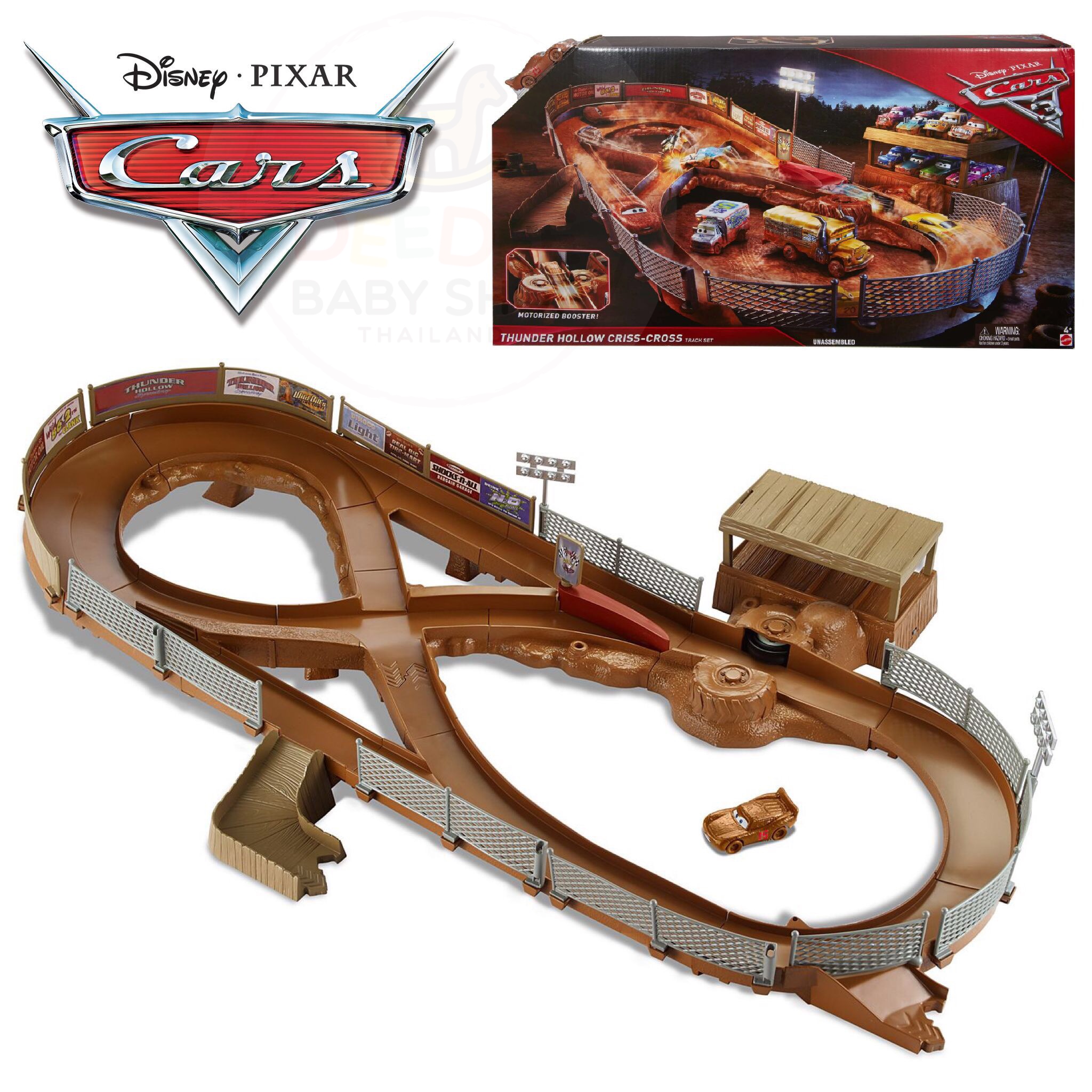 ชุดสนามแข่งรถจำลอง Mattel Disney Pixar Cars 3 Thunder Hollow Criss-Cross Track Set