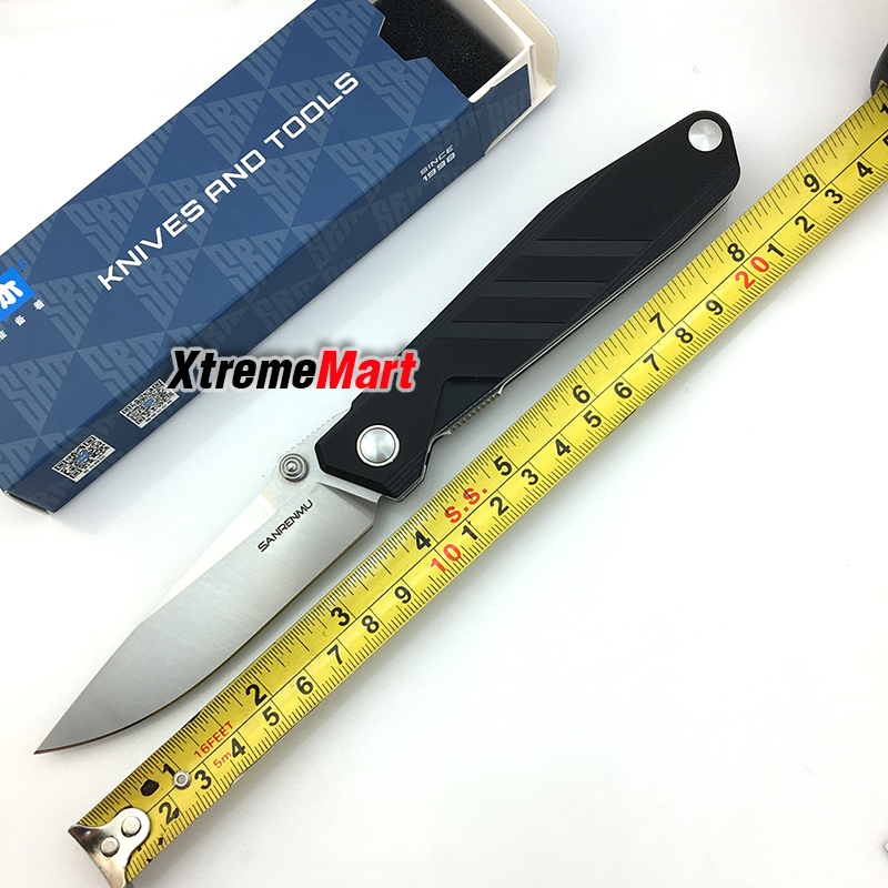 มีดพับ Sanrenmu รุ่น 1158 SRM-1158 ใบมีดสแตนเลส 8Cr13MOV ด้ามG10 สีดำ (เล่มละ)