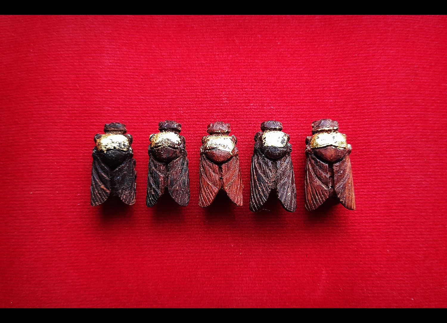 แมลงภู่ (แมงภู่ แมงบู๊) แกะสลัก เนื้อไม้ดุมล้อเกวียน ฝั่งเข็มบรรจุด้วยปรอทป่าแท้ ปี2563 #รับประกันแท้