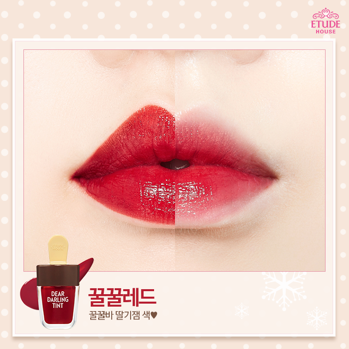 (#RD308 Limited Winter Ice Edition) Etude Dear Darling Tint Ice Cream 4.5g # RD308 ทิ้นเนื้อเจลแพคเกจไอติมน่ารักมากๆ ให้สีสันสดใส ติดทนนาน พร้อมบำรุงริมฝีปากให้ชุ่มชื้น