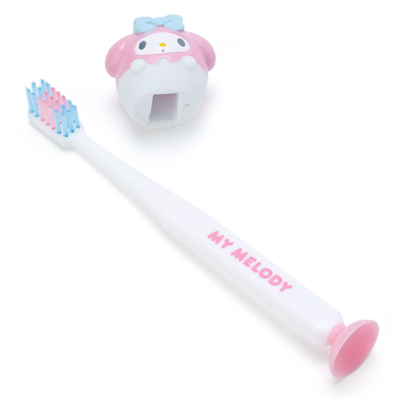 แปรงสีฟันพร้อมฝาครอบแปรงสำหรับเด็ก Sanrio My Melody Toothbrush with Suction Cup & Cap