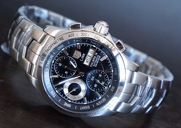 นาฬิกา TAGHeuer Link Calibre16 Day Date เกรด Mirror หน้าปัดดำ ระบบ Automatic
