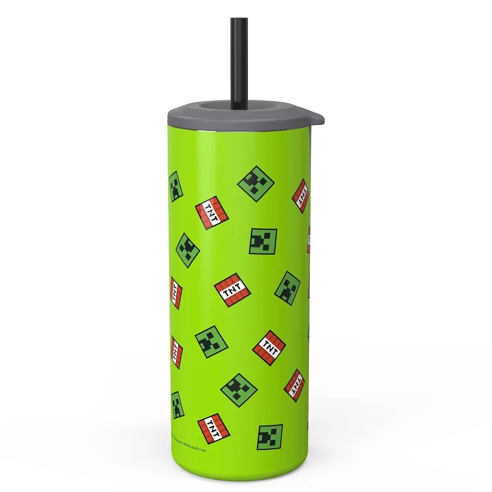 แก้วน้ำสเตนเลสเก็บความเย็น Zak! Minecraft 16 Oz. Vacuum Insulated Stainless Steel Tumbler