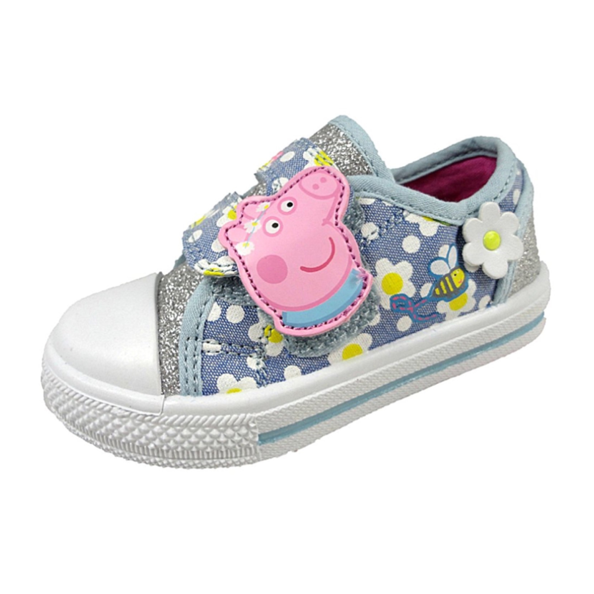 รองเท้าผ้าใบสำหรับลูกสาว Peppa Pig Canvas Trainers for Girls (Blue Roseland)