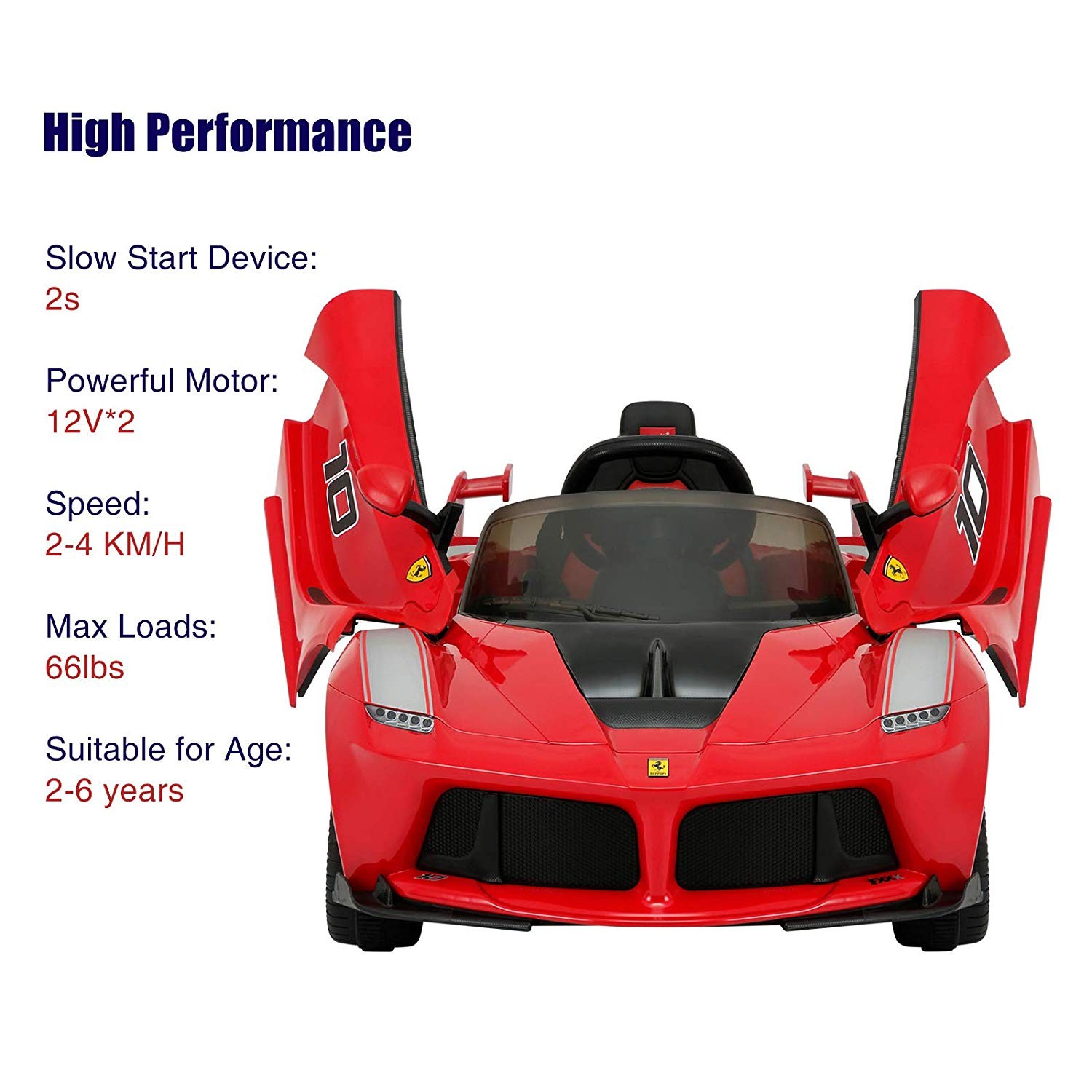 รถแบตเตอรี่พร้อมรีโมทบังคับวิทยุ RASTAR Ferrari Laferrari FXX K 12V Ride-On (Red)