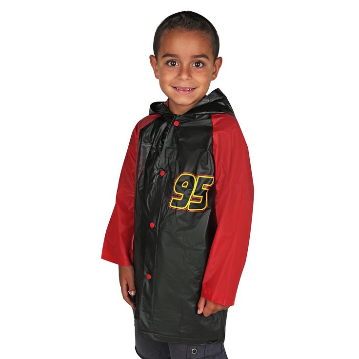 เสื้อกันฝนเด็ก Disney Cars Lightning McQueen Hooded Rain Slicker ไซส์ 6/7 จากอเมริกา