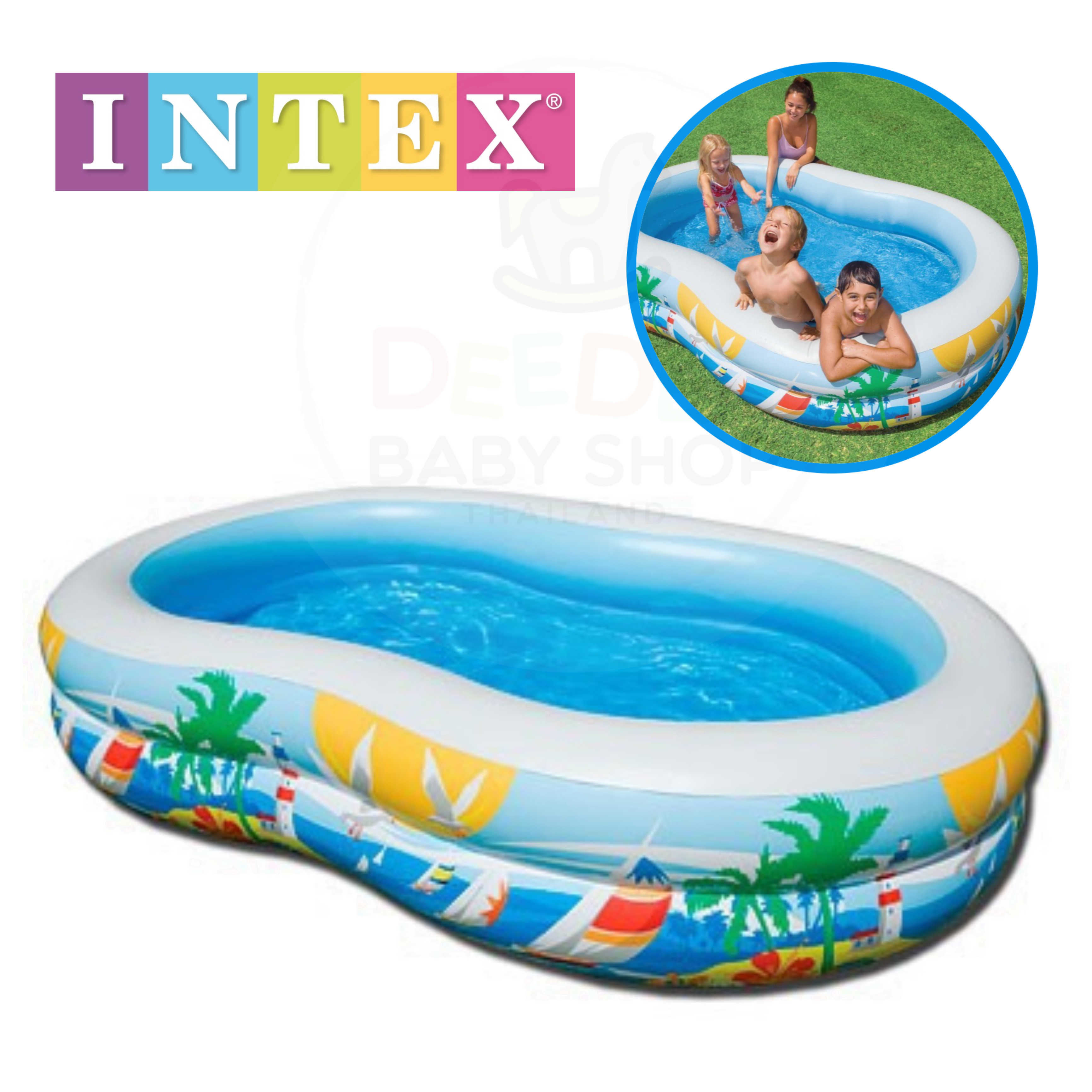 สระน้ำเป่าลมสำหรับเด็ก Intex Swim Center Seashore Pool