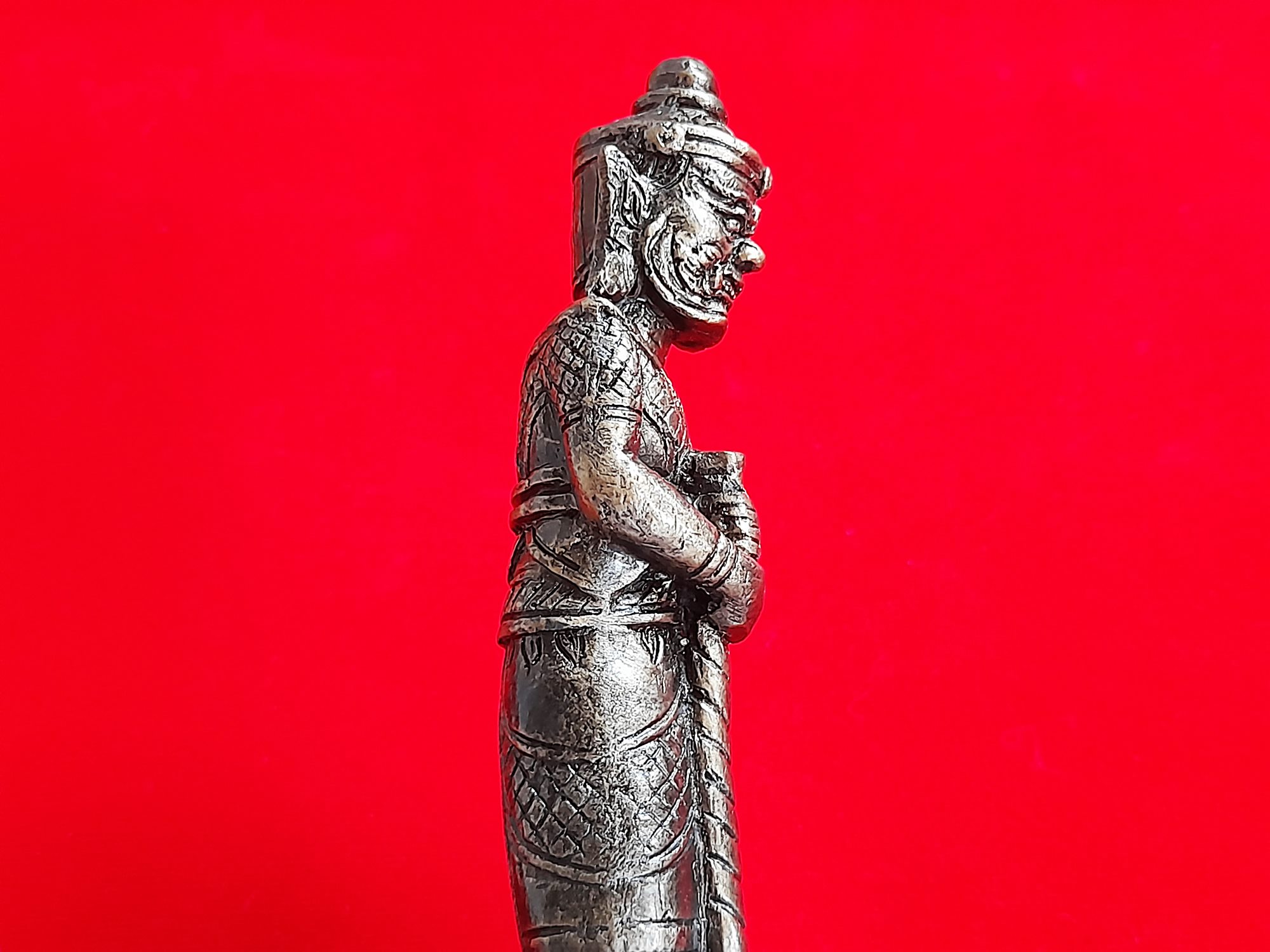 มีดหมอ เหล็กน้ำพี้ หัวด้าม-ท้าวเวสสุวรรณ (ปลอกและด้ามทำจากผงเหล็กน้ำพี้ผสมเลซิล) สร้าง999เล่ม ปี2562 #รับประกันแท้ - หลวงปู่หมุน วัดบ้านจาน