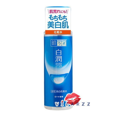 (ขวดฟ้าป้ายส้ม) Hada Labo Shirojyun Arbutin Whitening Lotion 170mL สูตรปกติ สำหรับผิวธรรมดา - ผิวผสม ให้ผิวขาวใส ลดจุดด่างดำ พร้อมให้ความชุ่มชื้น