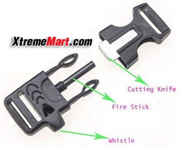 กำไลเชือกรัดข้อมือ สายรัดข้อมือ Paracord ช่วยชีวิต/กู้ภัย Paracord Survival Bracelet Fire Starter (ลายพรางสีน้ำตาลอ่อน)