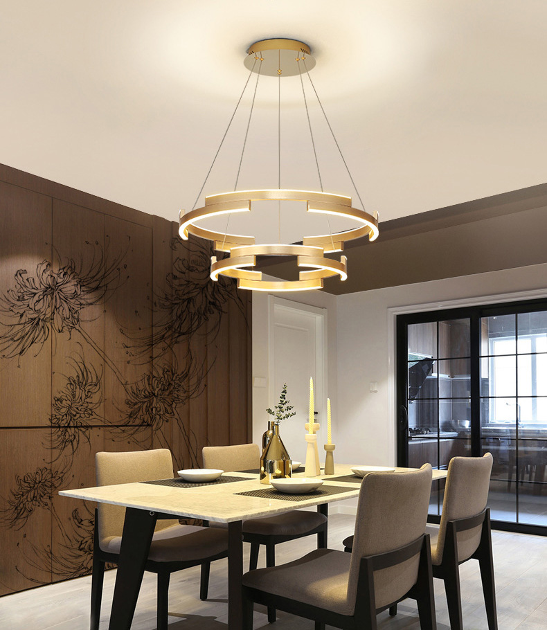 โคมไฟแขวนเพดาน chandeliers ทรงวงกลมสีทอง LED [YKL-160]