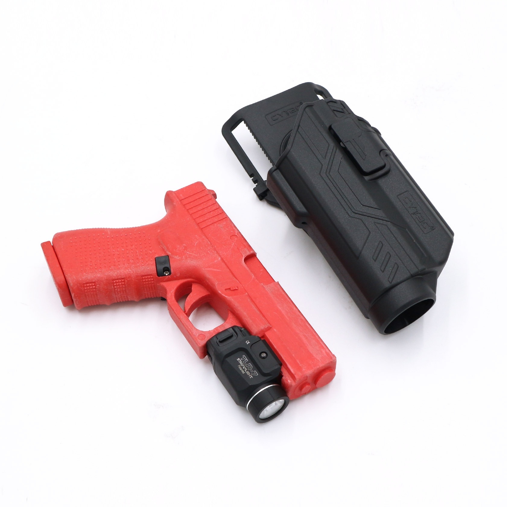 CYTAC thailand ซองพกนอก GLOCK 19 ติดไฟฉาย + เพลทลดต่ำ (ปลดล็อคนิ้วชี้)