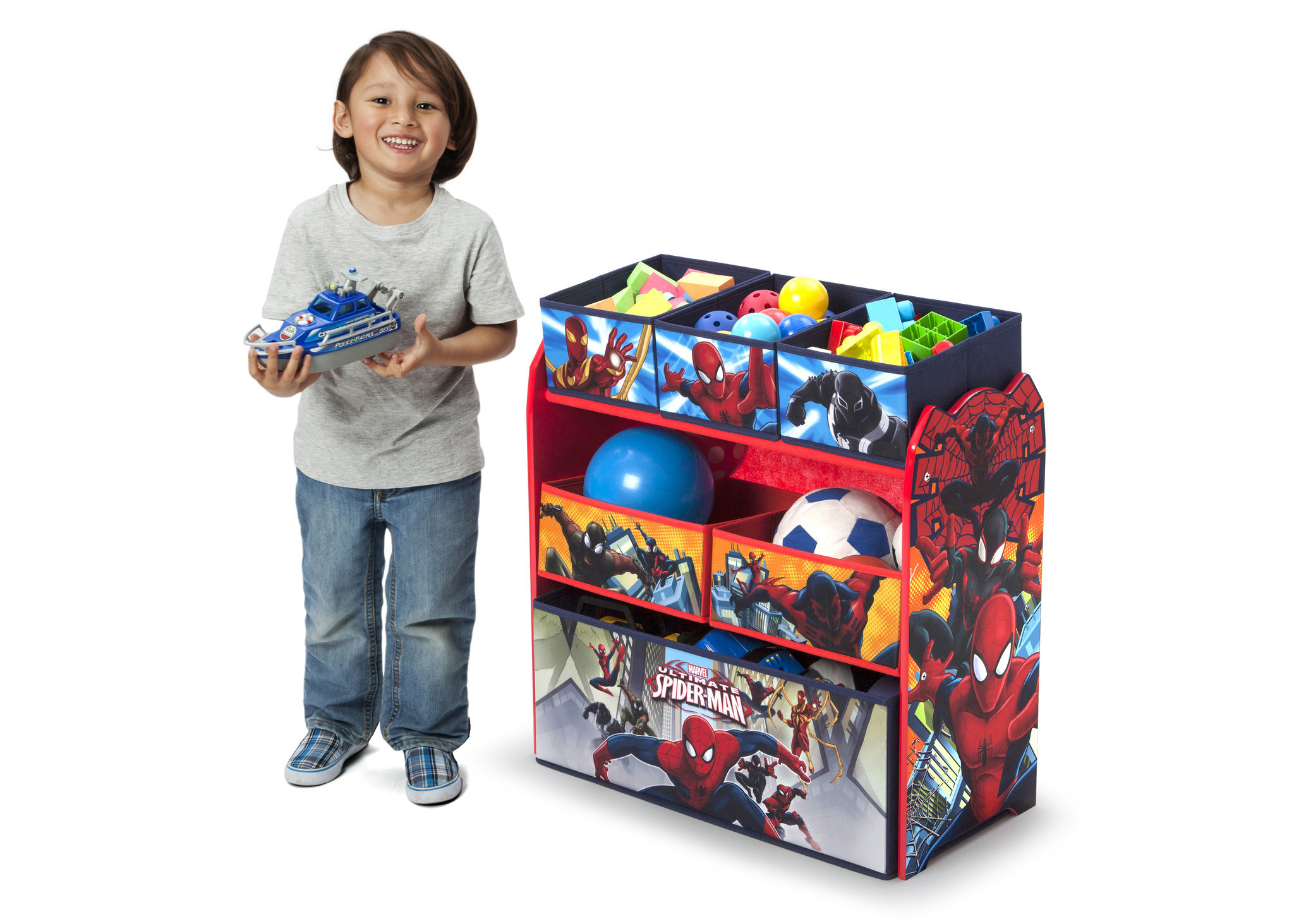 ชั้นเก็บของเล่นสำหรับลูกน้อย Delta Children Multi-Bin Toy Organizer (Marvel The Amazing Spiderman)