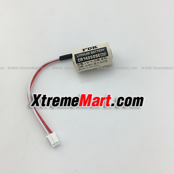 แบตเตอรี่ FDK CR14250SE CR14250 1/2AA 3V 850mAh CP1W-BAT01 CJ1W-BAT01 CP1E Lithium Battery พร้อมสายและขั้วสีขาว (ก้อนละ)
