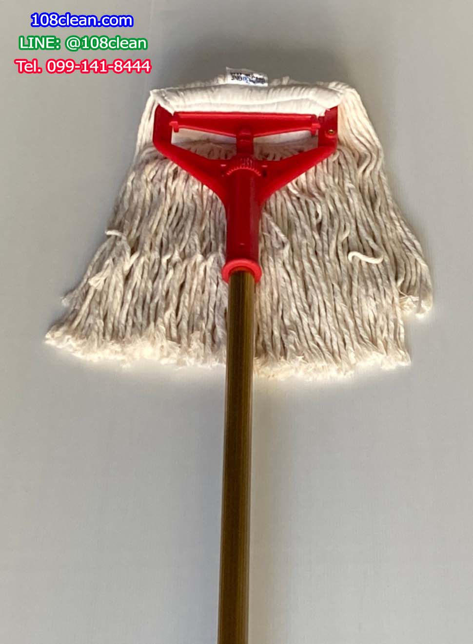 ชุดหัวไม้ถูพื้นพลาสติกหัวเกลียว 8 นิ้ว สีแดง