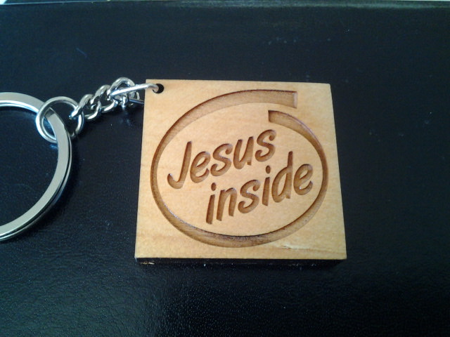 พวงกุญแจ ข้อความ " Jesus inside "