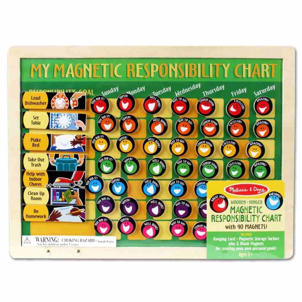 แผ่นกระดานแม่เหล็กพร้อมป้ายหน้าที่ความรับผิดชอบ Melissa & Doug Magnetic Responsibility Chart