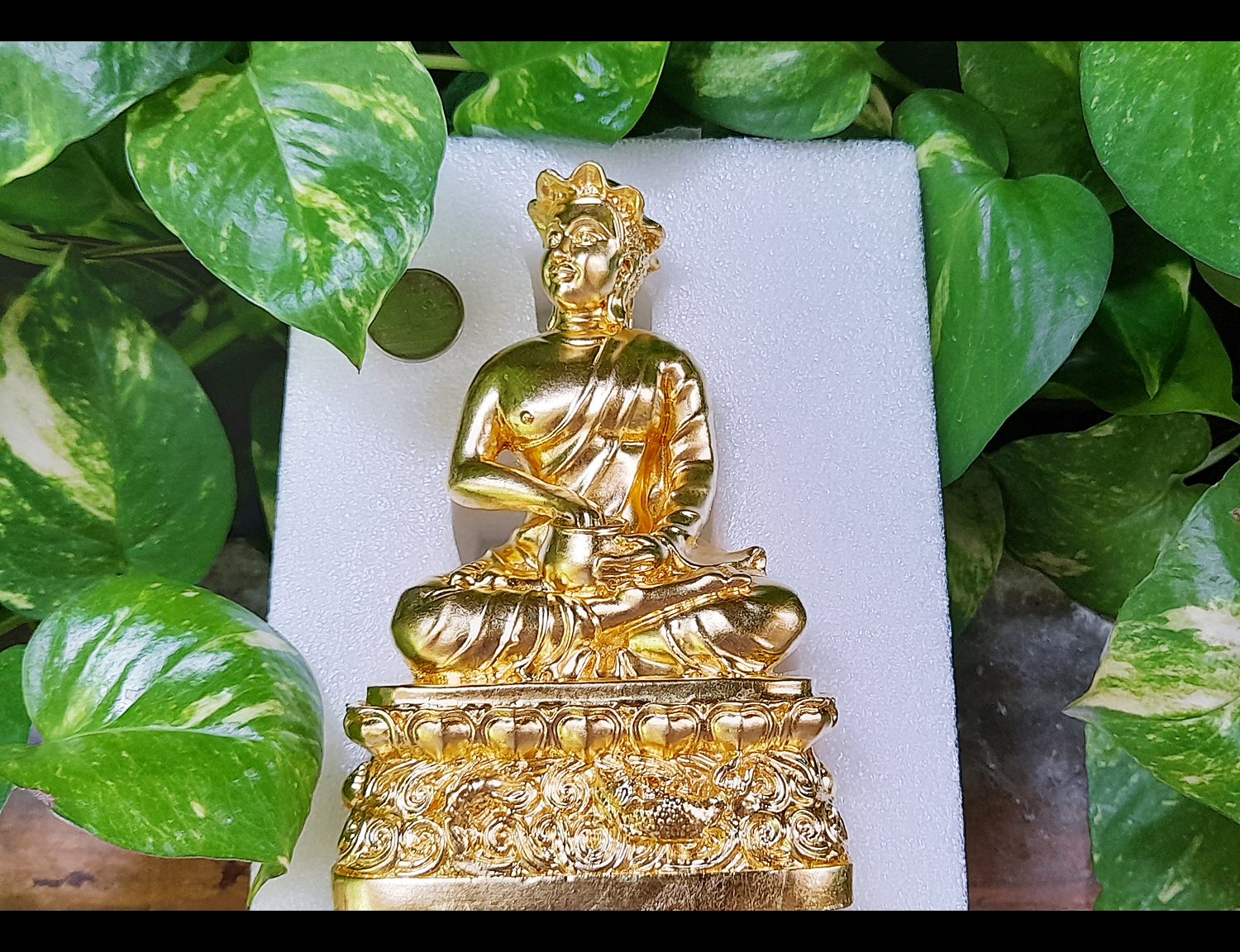 รูปหล่อ พระอุปคุต มหาลาภเรียกทรัพย์ ชนะอุปสรรค (หลวงพ่อบอกว่า#ให้เอาไปตั้งที่บ้านลาภจะได้เข้า) เนื้อทองเหลือง ปิดทองแท้(ปิดทองก่อนเข้าพิธีเสก) ปี2564 (ขนาด หน้าตัก 3นิ้ว ฐาน3นิ้วครึ่ง สูง5นิ้วครึ่ง) #ปลุกเสกแล้วรับประกันแท้ - หลวงพ่อบ๊ะ วัดโพธิ์ลังกา