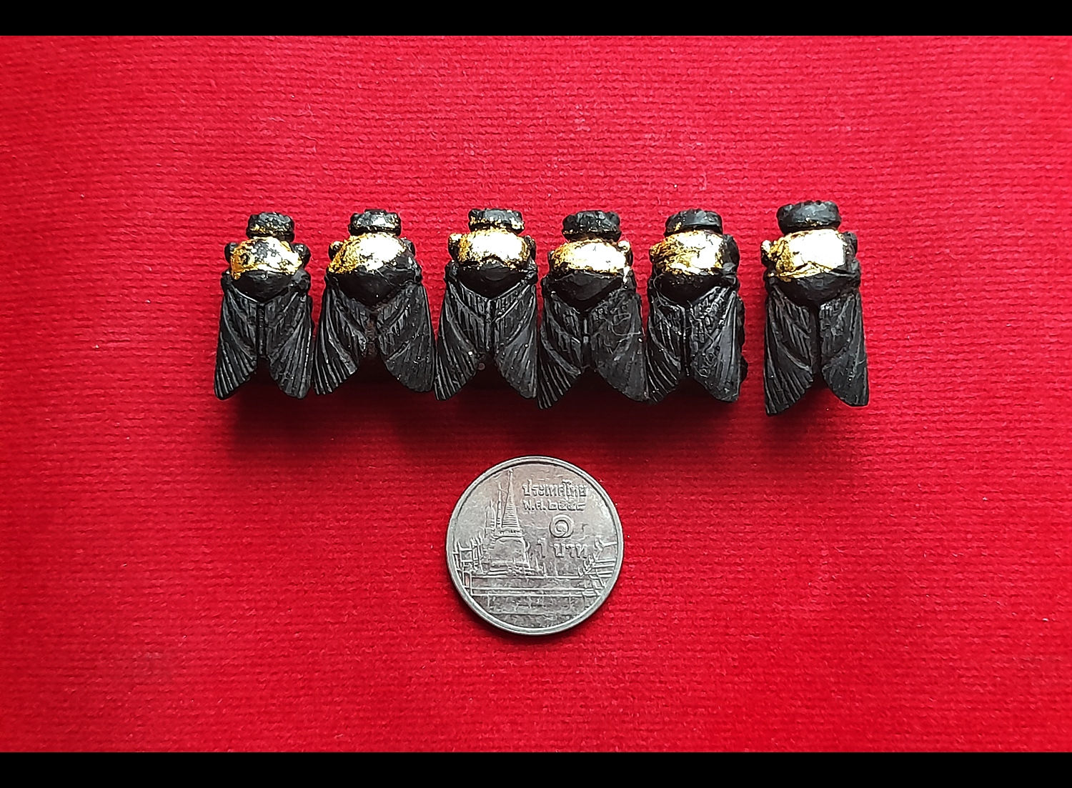 แมลงภู่ (แมงภู่ แมงบู๊) แกะสลัก เนื้อไม้งิ้วดำ (ฝั่งเข็มบรรจุด้วยปรอทป่าแท้) ปี2563