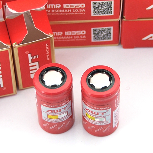 แบตเตอรี่ AWT 18350 3.7V 10.5A 850mAh high drain battery Rechargeable No Protected (ของแท้ 100% จากโรงงาน AWT โดยตรง)