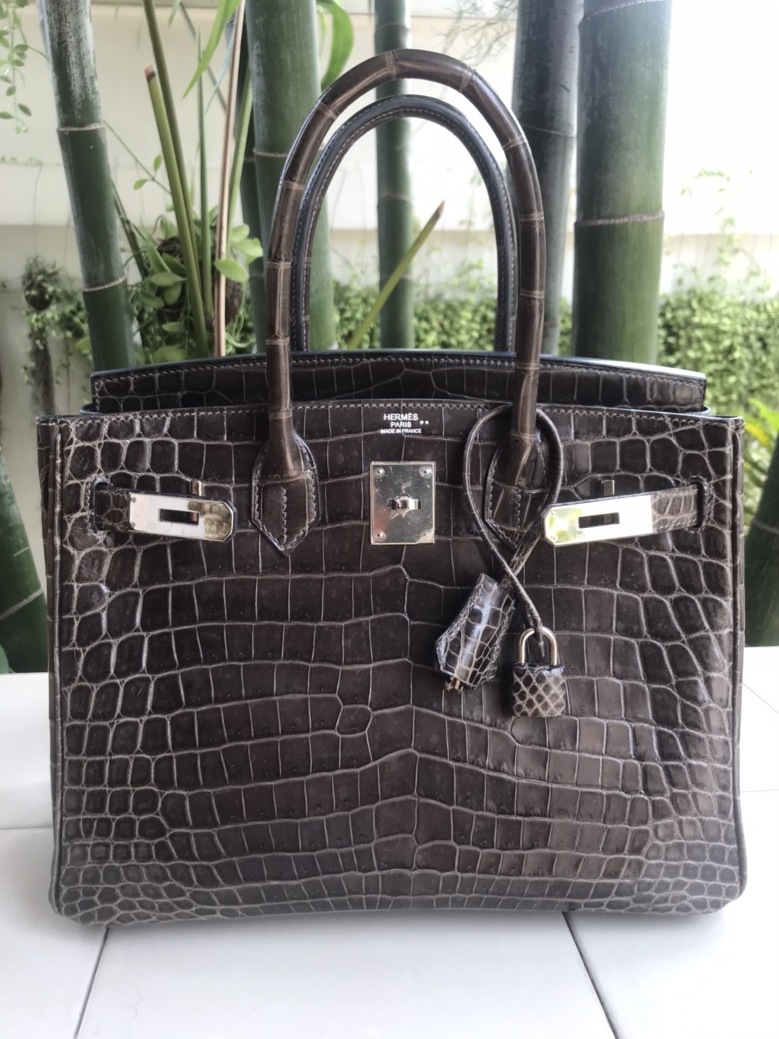 กระเป๋า Hermes Birkin 30 Crocodile Niloticus Graphite