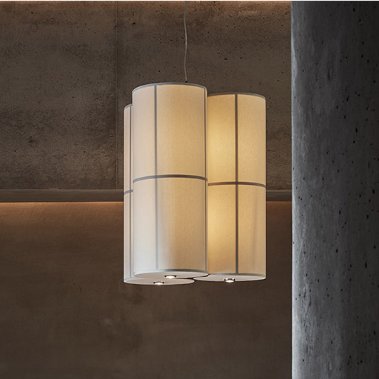 โคมไฟระย้าผ้า รูปทรงกระบอกสไตล์ญี่ปุ่น โยจิ (Yoji) โคมไฟตกแต่งโรงแรมบาร์ระดับไฮเอนด์ โคมไฟโมเดิร์น