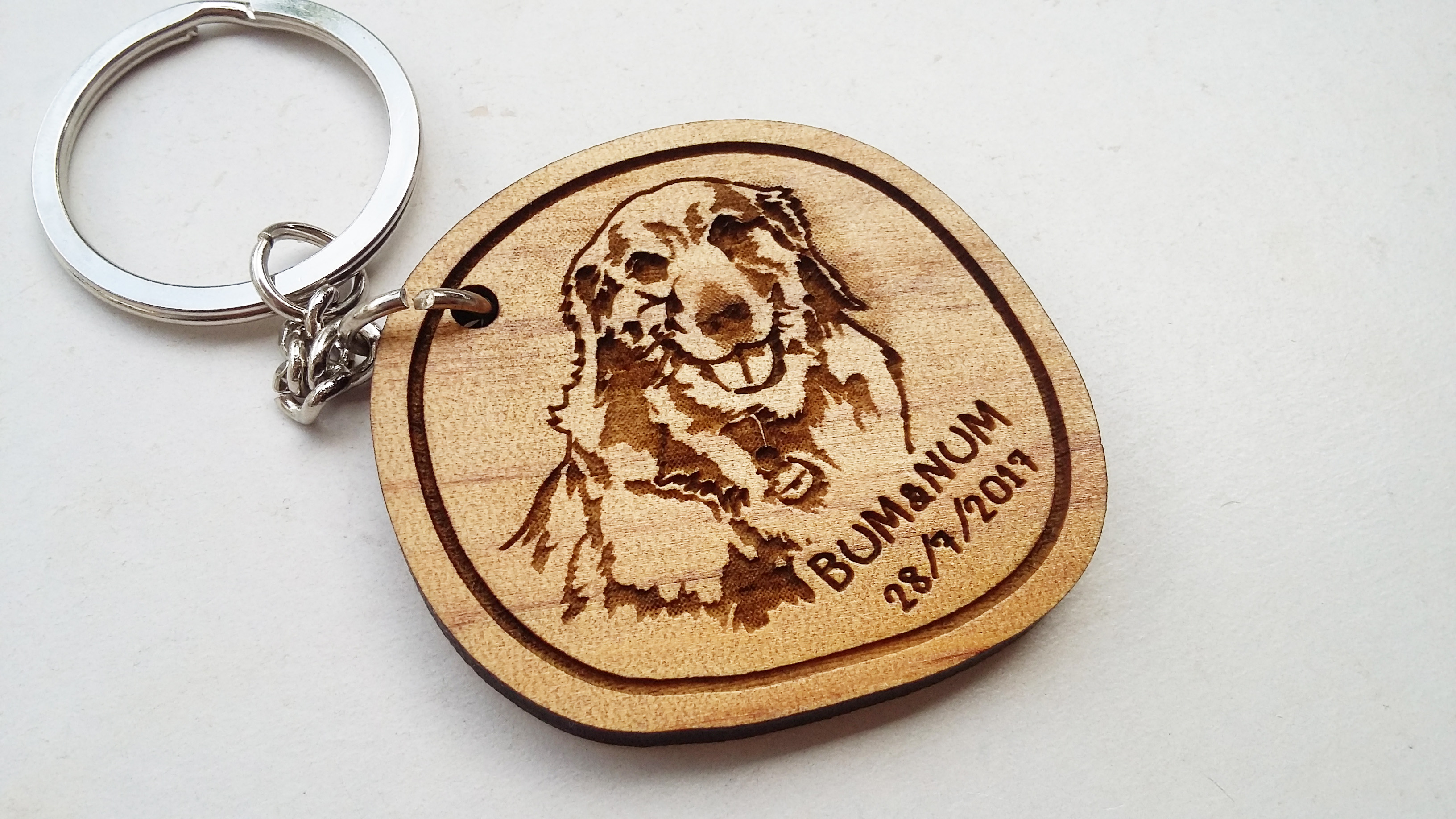 พวงกุญแจไม้ พวงกุญแจของชำร่วยงานแต่งงาน