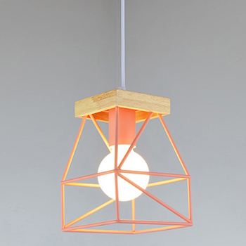 เฟลิก (Felix) โคมไฟเส้นลวดดัด หัวไม้ แขวนเพดาน โคมไฟขนาดเล็ก