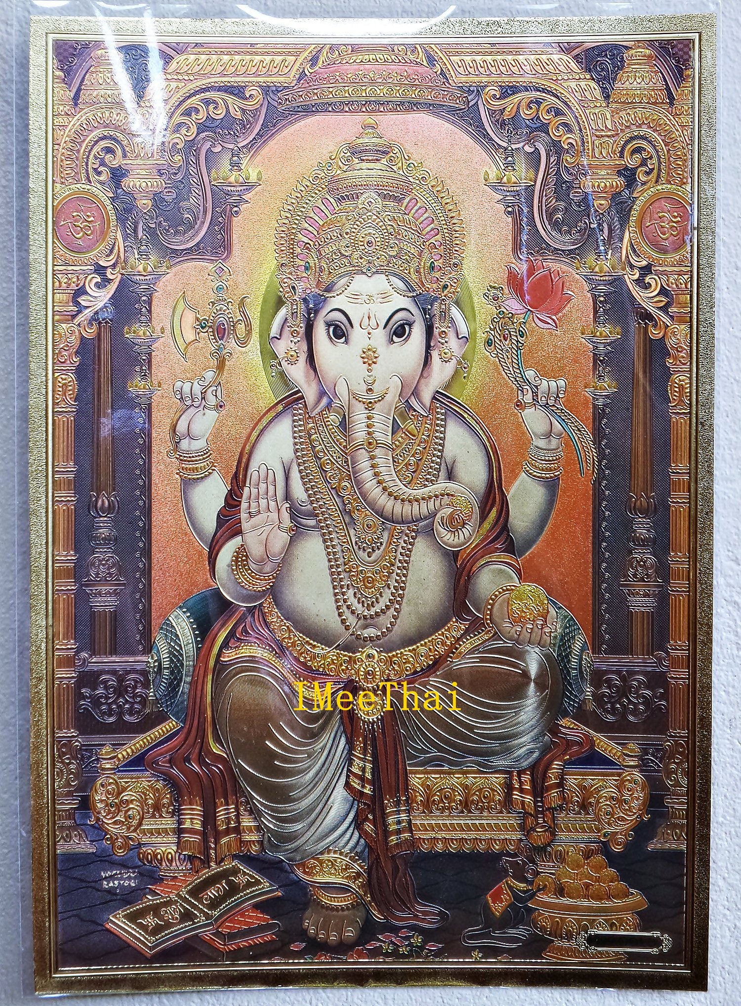 รูปภาพแผ่นทอง พระพิฆเนศ พระศิวะ พระแม่อุมา พระแม่กาลี ปางต่างๆ แผ่นทองพิมพ์ลายนูน 2หน้า (ขายปลีก ขายส่ง)