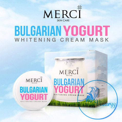 (exp.09/17) Merci Bulgarian Yogurt Whitening Cream Mask 30g ผสมการบำรุงนุ่มลึกจากโยเกิร์ตบัลแกเรีย ให้ผิวเนียนนุ่ม สุขภาพดีตลอดวัน