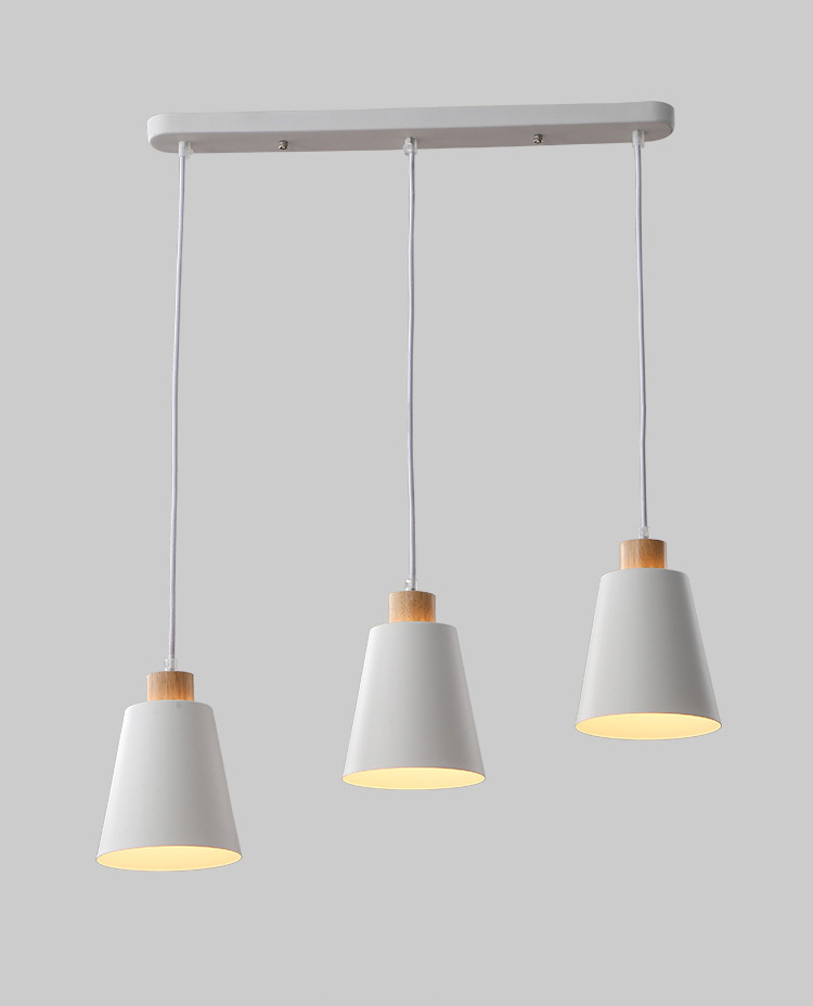 โคมไฟแขวนเพดานสีขาวหัวไม้ทรงแก้วน้ำคว่ำสไตล์โมเดิร์น-มินิมอล กว้าง12.5cm [W-5010]