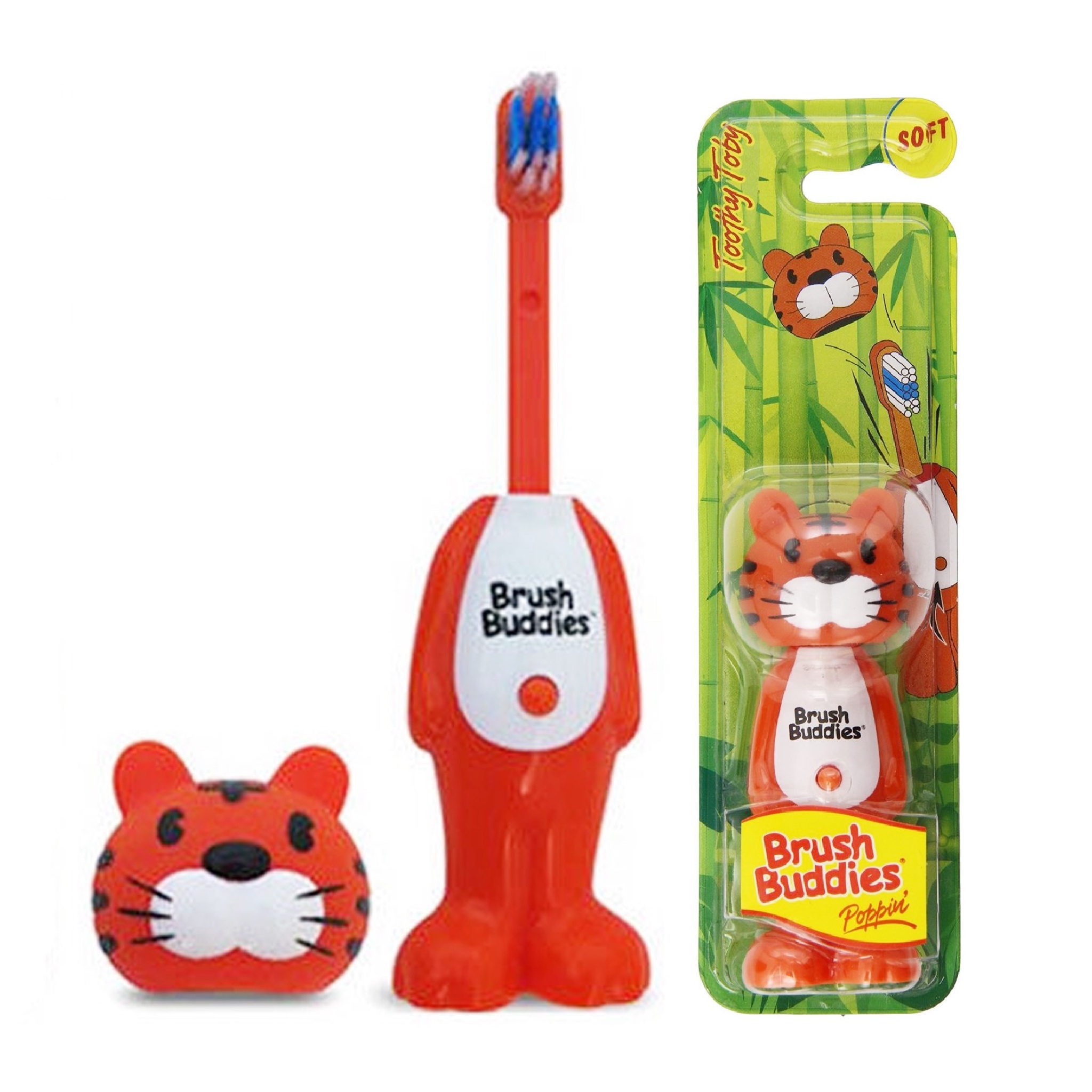 แปรงสีฟันเด้งดึ๋งปลอดสารพิษ Brush Buddies Poppin' Toothbrush (Toothy Toby)