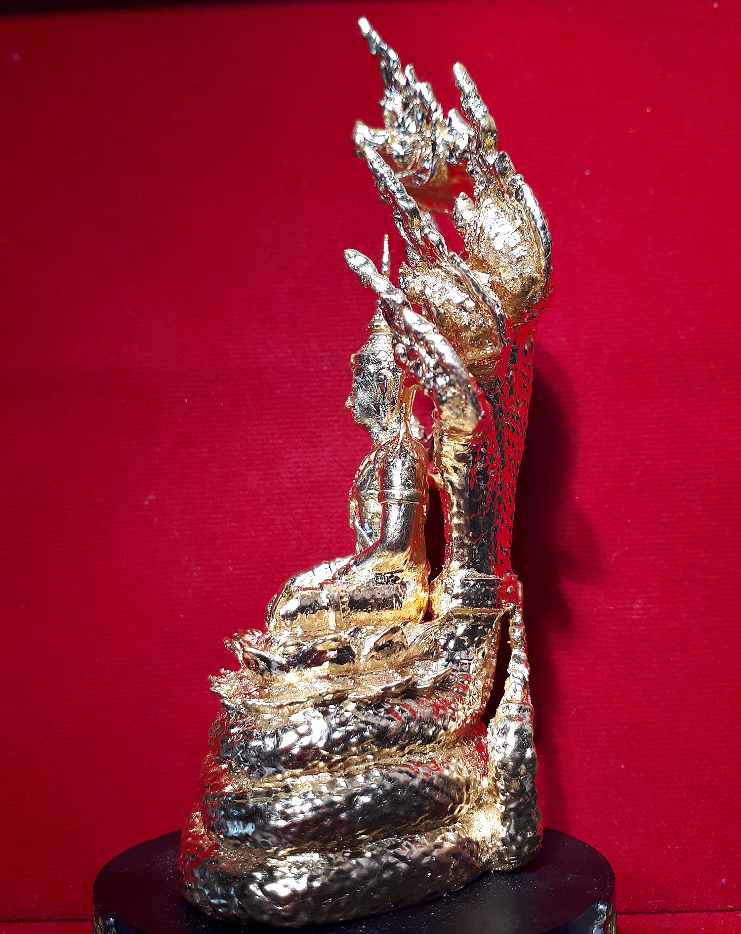 รูปหล่อ สมเด็จองค์ปฐม ปางพระนาคปรก(พญานาค7หัว) ปิดทองแท้ (หน้าตัก3.5ซม) ปี2560 #รับประกันแท้ - หลวงพ่อหนุน วัดพุทธโมกข์