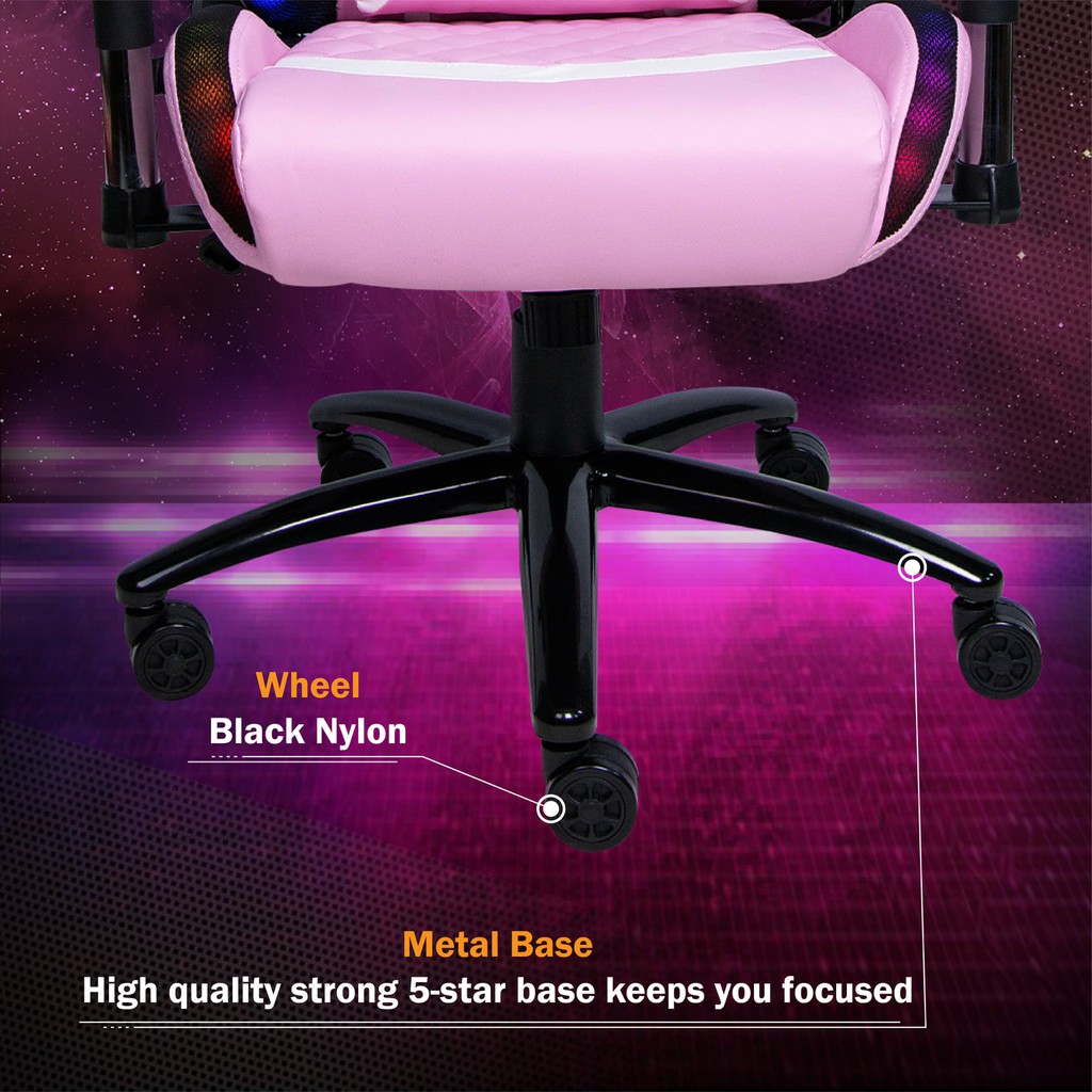 Neolution E-Sport Twilight RGB PINK Gaming Chair เก้าอี้เกมมิ่ง สีชมพู มีไฟ รับประกัน 1 ปี