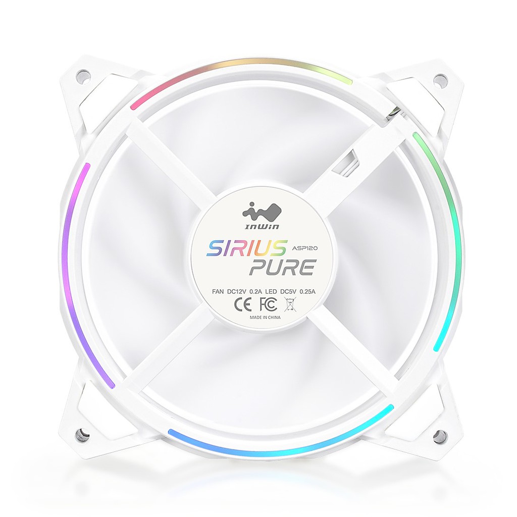 InWin Sirius Pure ASP120 120mm PWM Fan Case ARGB WHITE #พัดลมเคสสีขาว