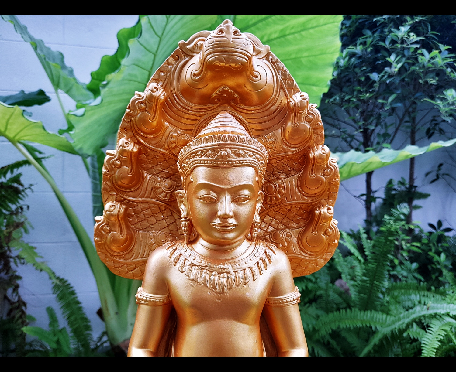 รูปหล่อ พระพุทธรูปนาคปรก พระนาคปรก ปางศิลปขอม เนื้อไฟเบอร์ (องค์ขนาดใหญ่ หน้าตัก9นิ้ว สูง19นิ้ว ลึก4นิ้ว ครึ่ง) สีทอง (แยกส่วนได้) เข้าพิธีปลุกเสกมาตั้งแต่ ปี2560-ปี2564 #รับประกันแท้