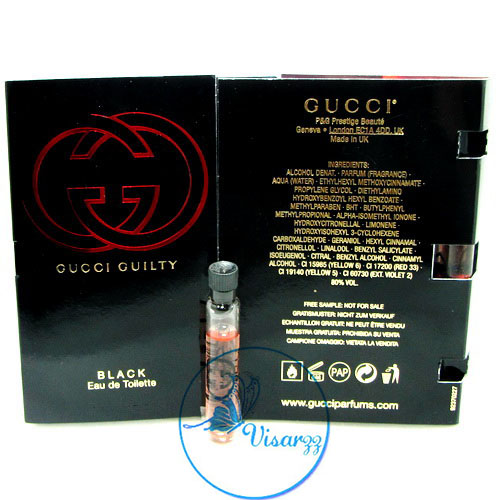 Gucci Guilty Black EDT 2 mL น้ำหอมกลิ่นดอกไม้ตะวันออก เข้มข้น อ่อนหวาน หรูหรา