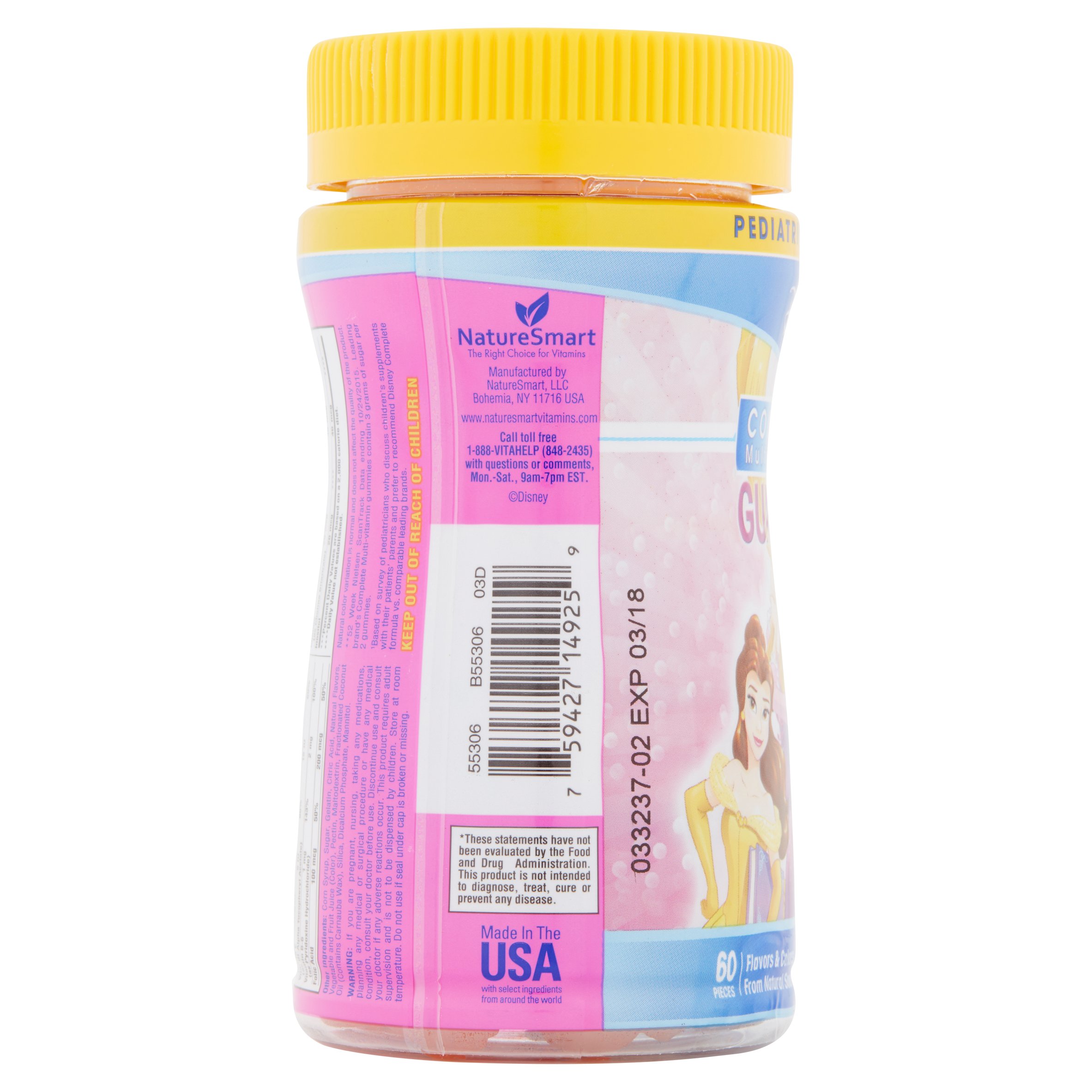 วิตามินรวมชนิดเคี้ยวหนึบสำหรับเด็ก NatureSmart Disney Princess Complete Multi-Vitamin Gummies