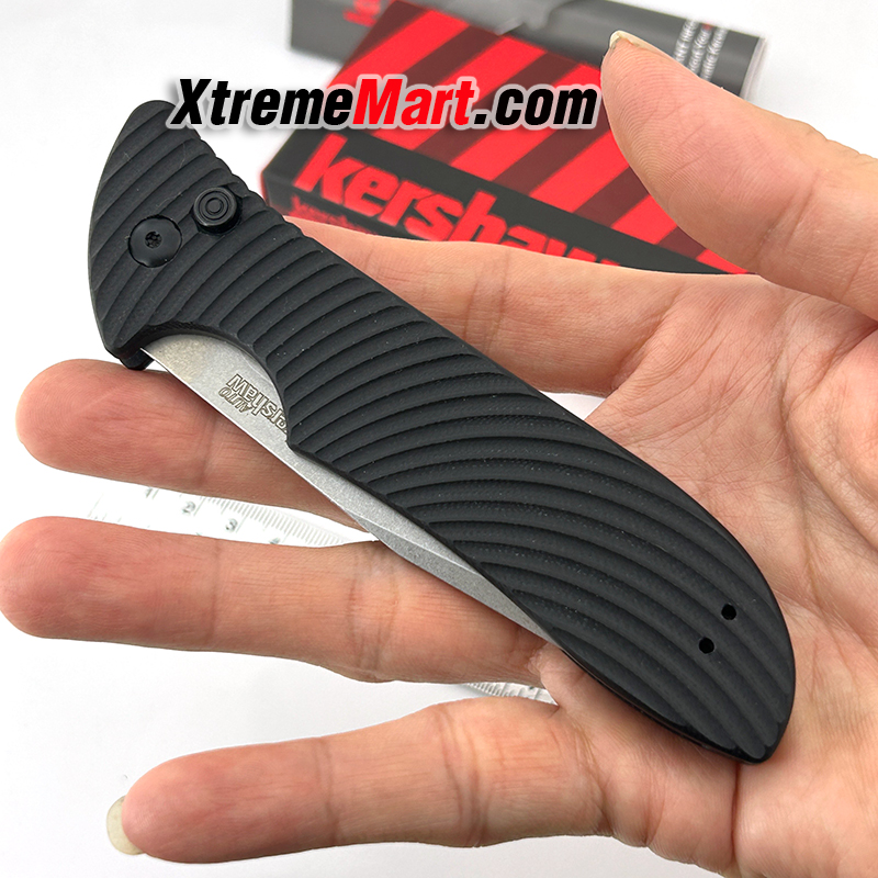 มีดพับ Kershaw7600 ด้ามสีดำ พกพาง่าย ด้ามจับถนัดมือ มีดเดินป่า มีดแคมป์ปิ้ง