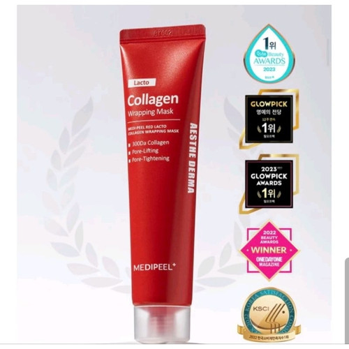 Medi-Peel Red Lacto Collagen Wrapping Mask 70mL มาส์กลอกหน้าคอลลาเจน เพื่อผิวอ่อนเยาว์ กระชับ กระจ่างใส