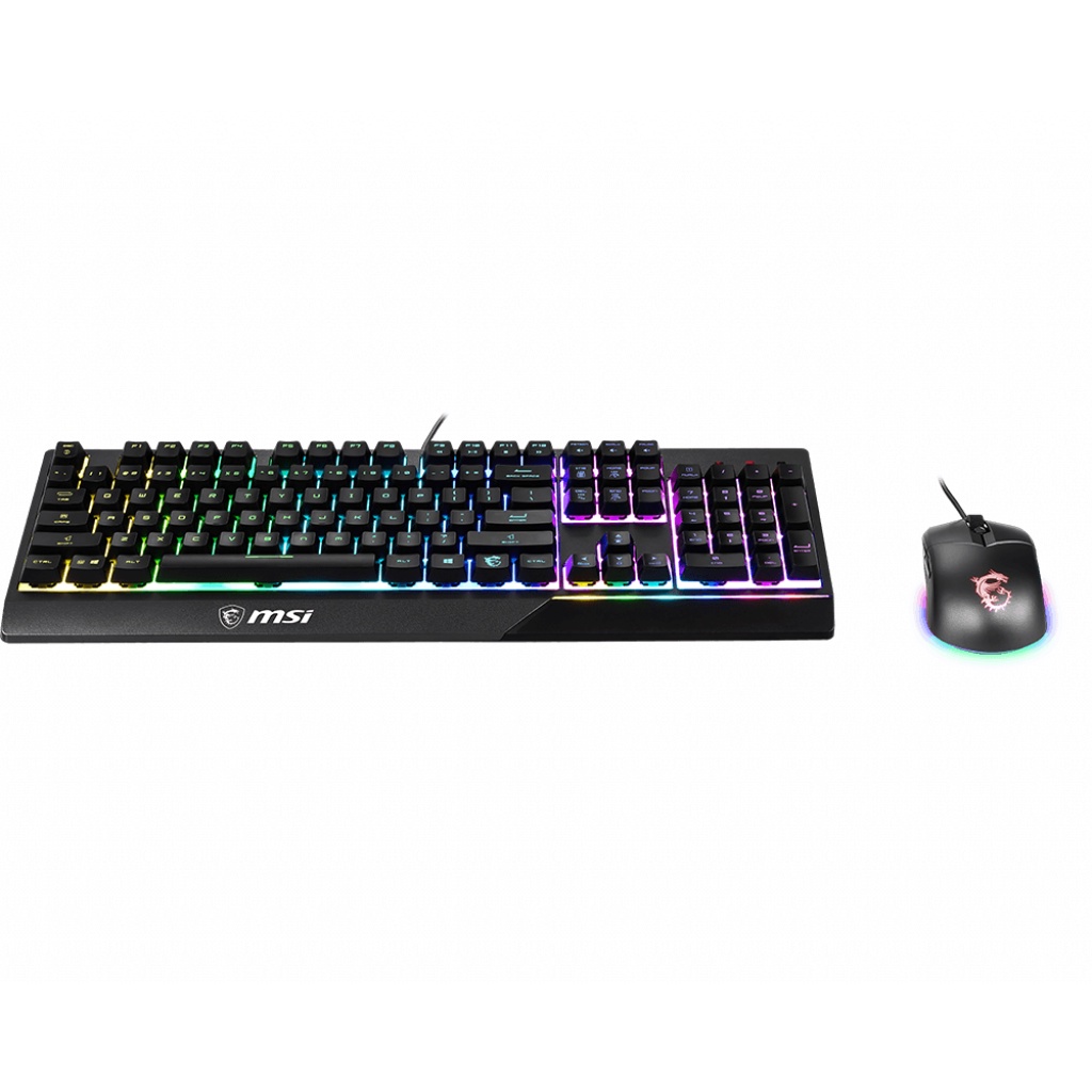 KEYBOARD & MOUSE (คีย์บอร์ดและเมาส์) White สีขาว MSI VIGOR GK30 GAMING KEYBOARD AND CLUTCH GM11 GAMING MOUSE COMBO