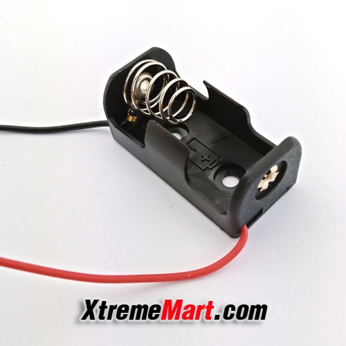 รางใส่แบตเตอรี่ มีสาย 1/2AA 14250 Battery Storage Box Case Holder 3.6V