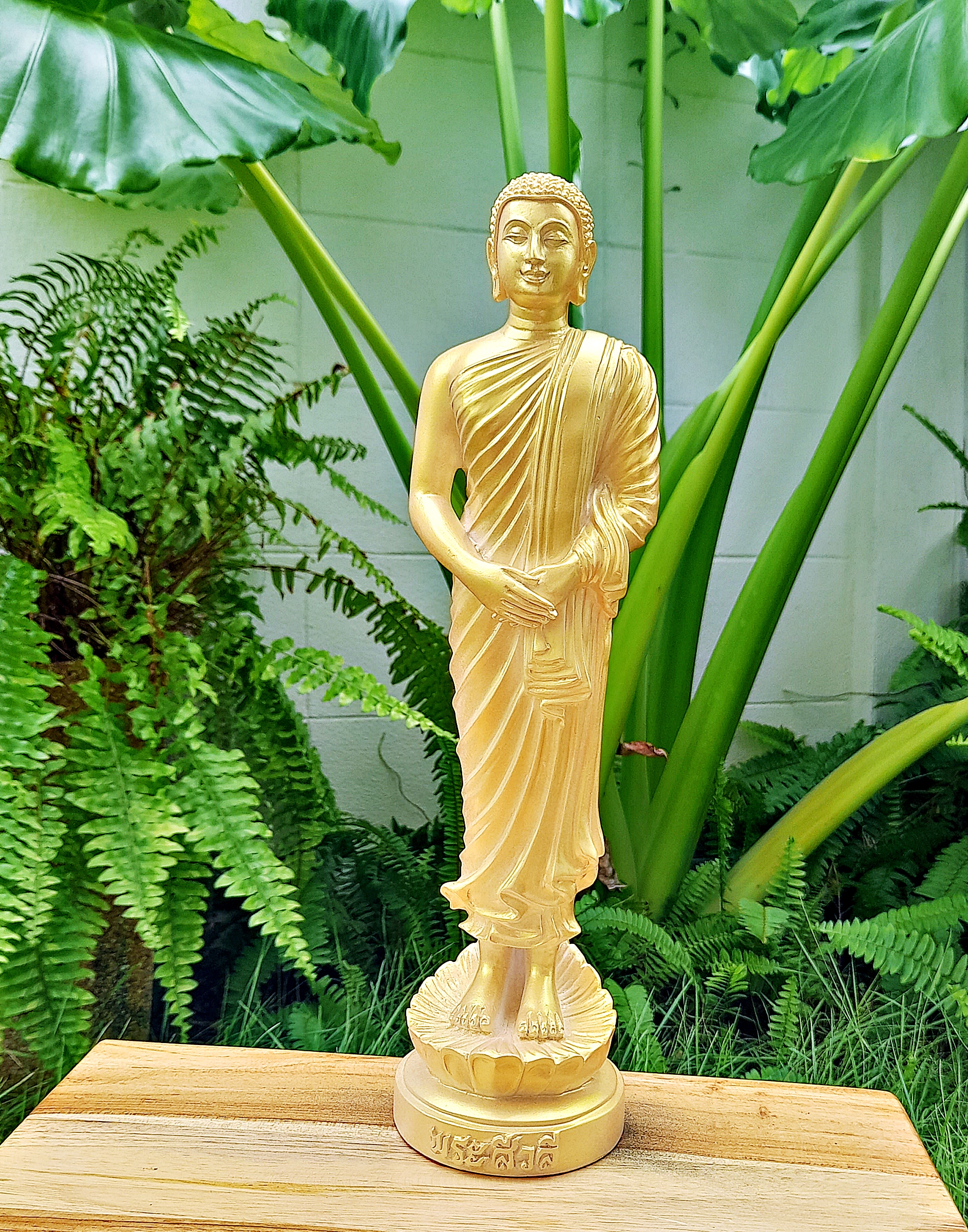 รูปหล่อ พระสีวลี(ผู้เป็นเลิศทางด้านลาภ) (ปางไม่แบกทุก พ้นทุกข์ ได้ลาภแบบไม่ต้องแบกทุกข์) (ขนาดตั้งบูชา สูง13นิ้ว) เนื้อเรซิ่น สีทองมุข ปี2564 #รับประกันแท้