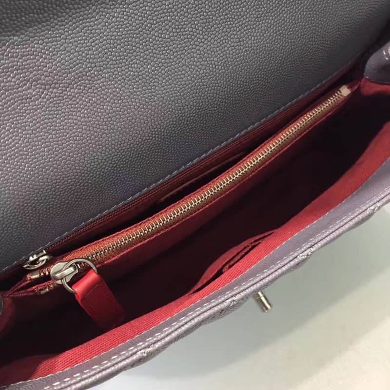 กระเป๋า cn coco handle bag 11,5" สีเทา หนังอิมพอร์ทยุโรป