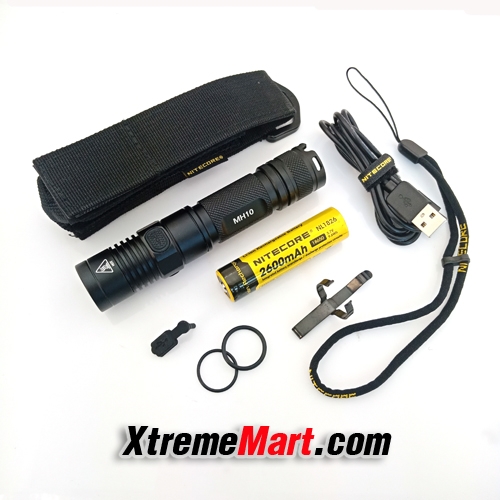 ไฟฉาย Nitecore MH10 แสงขาว 1000LM CREE XM-L2 U2 LED flashlight พร้อมแบตเตอรี่ชาร์จ Nitecore 18650 + USB charger