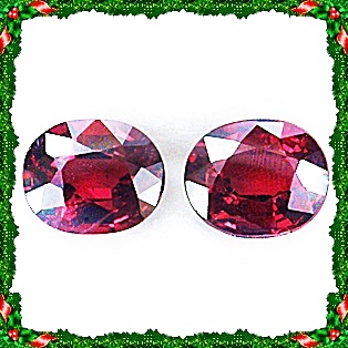 Spinel รูปไข่สีแดง มองผิวเผินคล้ายพลอยเนื้อแข็ง น้ำหนักรวม 3.21 กะรัต ขนาด 6x7.3x4 และ 6.1x7.4x3.8 มิล สีแดงเข้ม ความสะอาดมองตาเปล่าสะอาด 98% ไฟดี