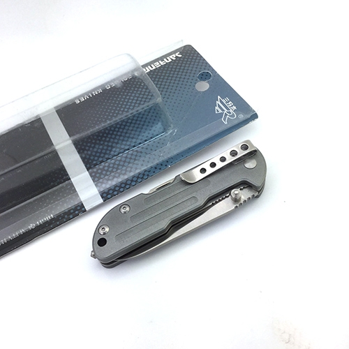 มีดพับSANRENMU T01 5in1 Multifuncational Tool Half Serrated Blade Aluminum Handle Camping Fishing Pocket Folding EDC Knife Collection