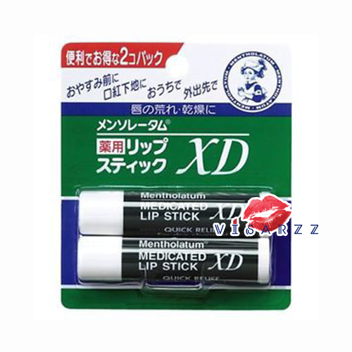(แพคคู่) Mentholatum Medicated Lip Stick XD ลิปบาล์มยอดนิยมจากญี่ปุ่น สูตร Quick Relief คือบรรเทาอาการแห้งแตกอย่างเร่งด่วน พร้อมฟื้นฟูให้ความชุ่มชื้นกับริมผีปาก ใช้ต่อเนื่องให้ความเรียบเนียนทาลิปติดทน