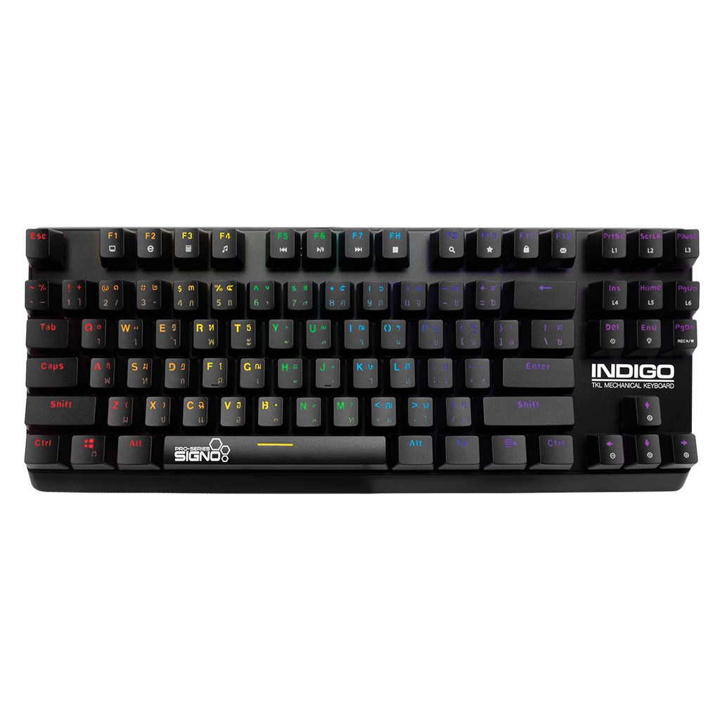 โปร (TH) Signo KB-718 Indigo mini RGB Mechanical TKL Gaming Keyboard #คีย์บอร์ดเกมมิ่ง แมคคานิค แลกซื้อ Signo wg900